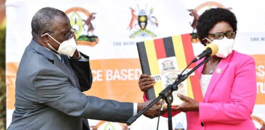 Uneb executive secretary Dan Odongo and chairperson Prof Mary Okwakol release UACE 2020 results. LIST: Uganda's Top 170 Schools in 2020 UACE Results Revealed